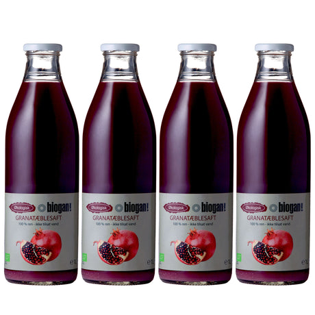 Biogan Granatæblesaft Ø | 4 x 1 ltr fra Biogan