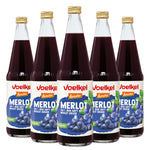 Voelkel Merlot Ren Rød Druesaft Demeter Økologisk | 5 x 700 ml