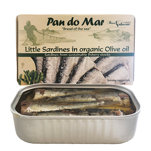 Små sardiner i øko olivenolie fra Pan do Mar