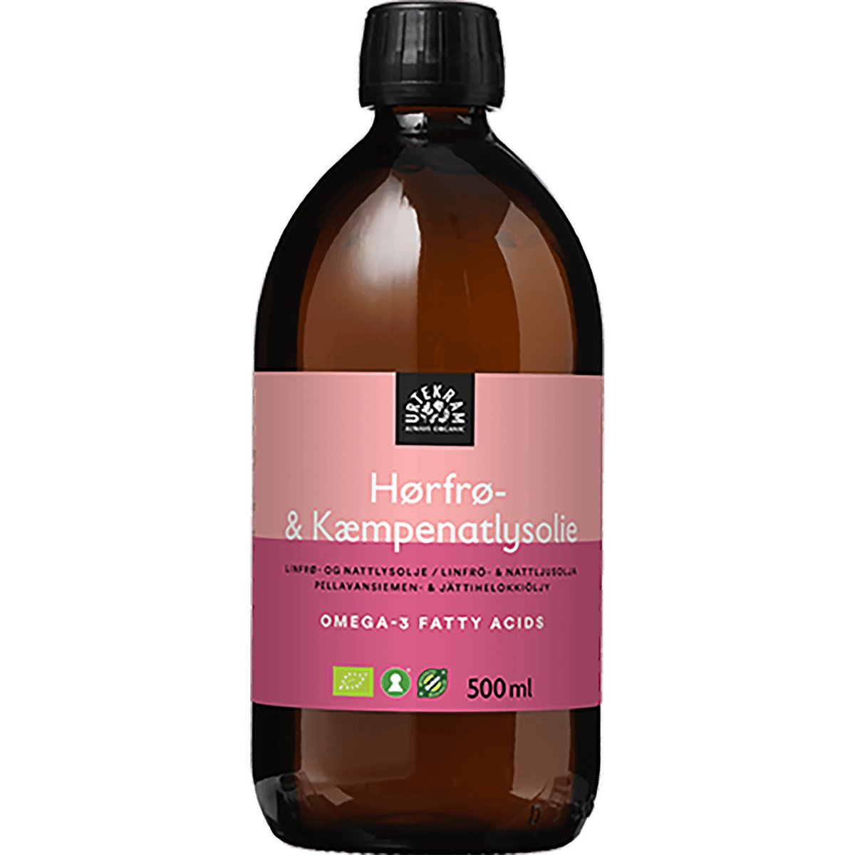 Urtekram Hørfrø- & Kæmpenatlysolie Økologisk | 500 ml