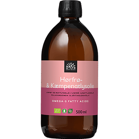Urtekram Hørfrø- & Kæmpenatlysolie Økologisk | 500 ml