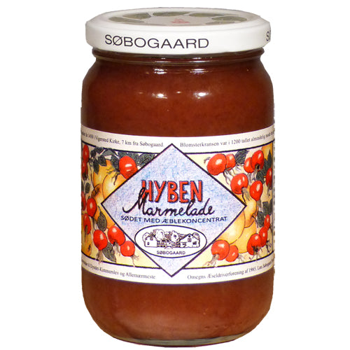 Hybenmarmelade sødet m.æble Ø fra Søbogaard