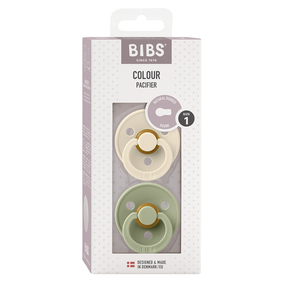 BIBS Colour Latex Ivory/Sage | Size 1 - 2 PACK fra BIBS