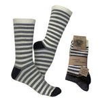 Strømper grå/hvidstribet & grå str. 39/42 2-pak