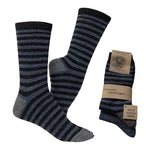 Strømper koksgrå/blåstribet & blå str. 43/46 2-pak