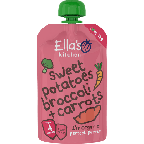 Ellas Kitchen Babymos søde kartofler, broccoli & gulerod 4 mdr. Økologisk | 120 g