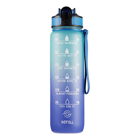 Motivationsflaske 1 ltr Blå/Mørke blå fra Motivational Bottle