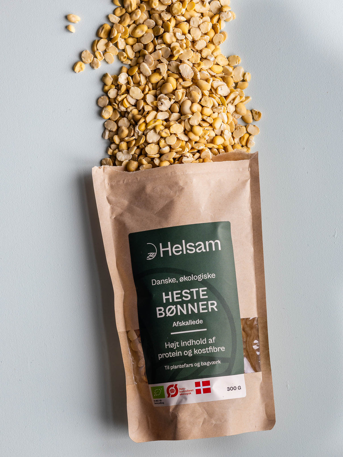 Helsam Hestebønner Økologisk - 300 g | Afskallede bønner fra Helsam