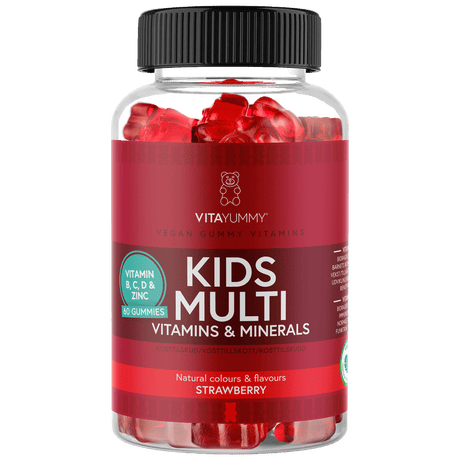 VitaYummy Kids Multi Strawberry | 60 stk fra VitaYummy