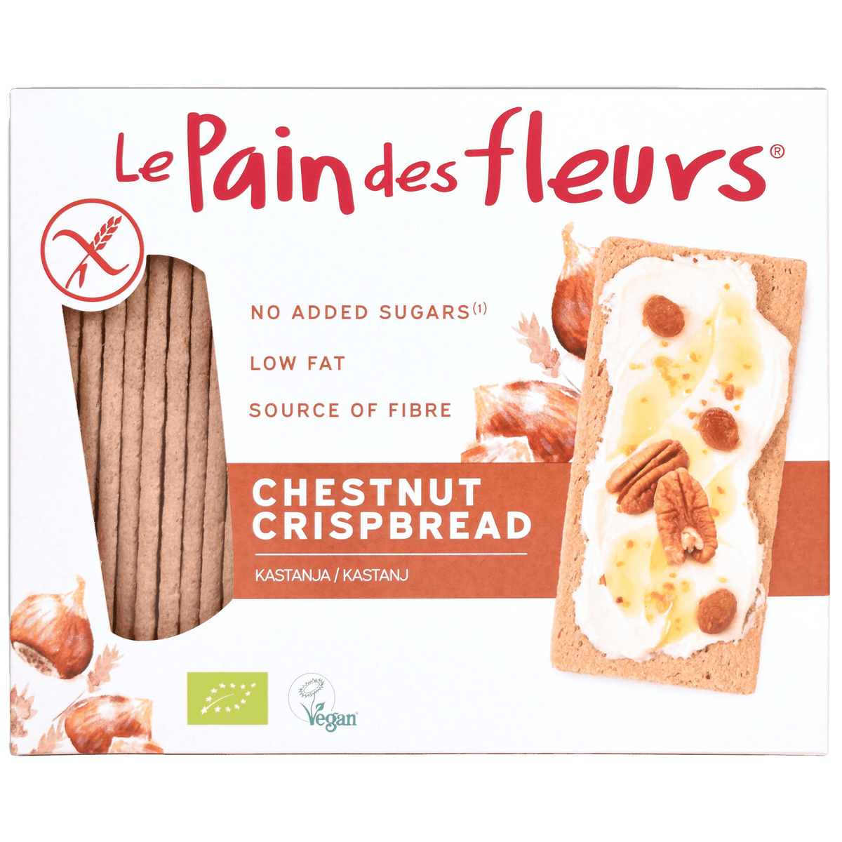 Le pain des fleurs Knækbrød Kastanie Glutenfri Økologisk | 150 g fra Le pain des fleurs