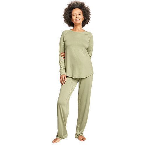 Goodnight Raglan Sleep Top sage str. L fra Boody