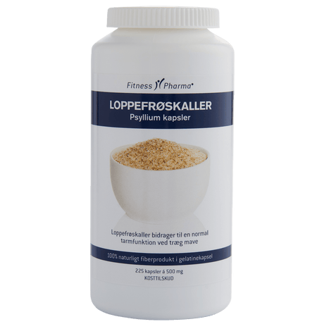Fitness Pharma Loppefrøskaller Psyllium | 225 kapsler fra Fitness Pharma