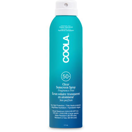 Clear Sunscreen Spray SPF 50, uden parfume fra Coola