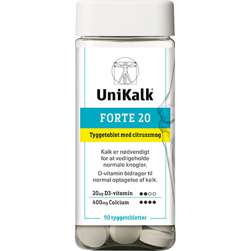 UniKalk Forte 20 tyggetablet fra Unikalk