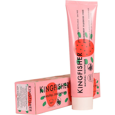 Tandpasta med Jordbærsmag uden fluor. fra Kingfisher Toothpaste