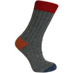 Merinostrømper Rød/grå str. 39/42