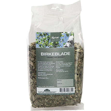 Tørrede, skårede birkeblade fra Natur-Drogeriet