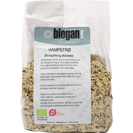 Biogan Økologiske Hampefrø Afskallede | 400 g fra Biogan