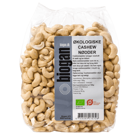 Biogan Økologiske Cashewnødder | 750 g fra Biogan