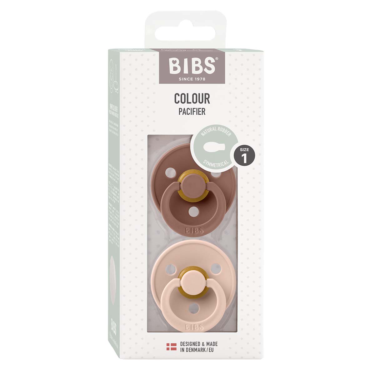 BIBS Colour Latex Size 1 Symmetrical Blush/Wood