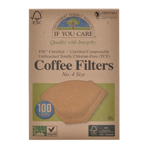 Kaffefilter ubleget no. 4 100 stk fra If you care