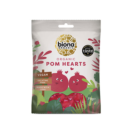 Vingummi Granatæblehjerter Ø fra Biona Organic