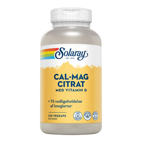 Cal-Mag Citrat med vitamin D fra Solaray