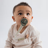 BIBS Pacifier Clip Braided Sage/Ivory fra BIBS