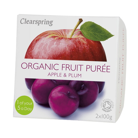 Clearspring Frugtpuré Økologisk 200 g | Æble & Blomme