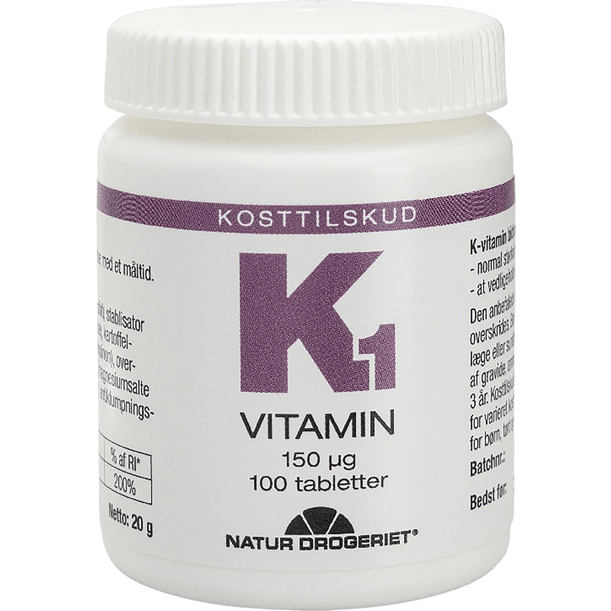 Natur-Drogeriet K1-vitamin 150 mcg | 100 tabletter