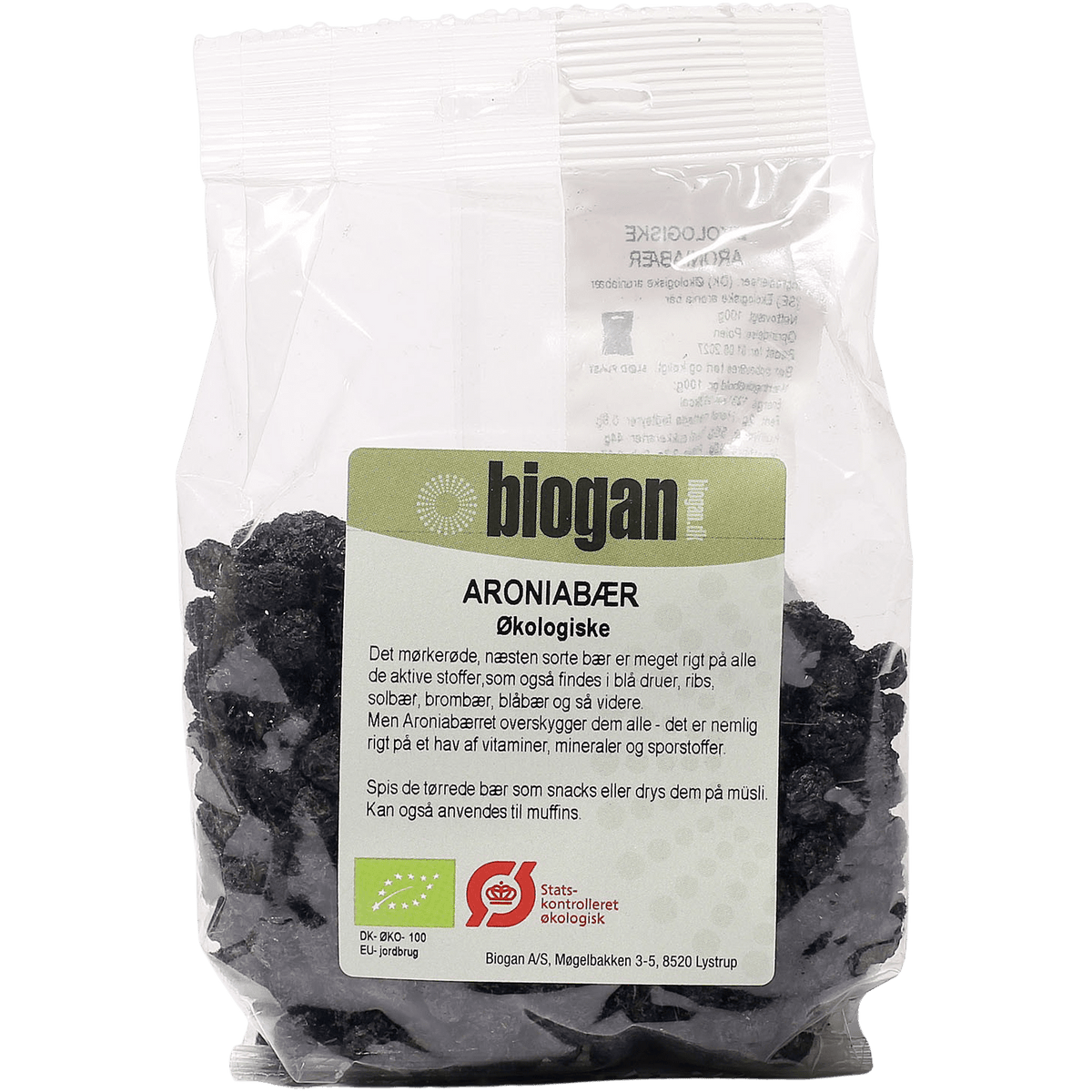 Biogan Økologiske Tørrede Aroniabær | 100 g fra Biogan