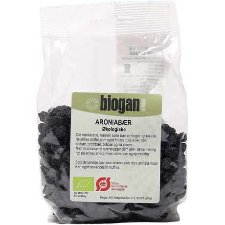 Biogan Økologiske Tørrede Aroniabær | 100 g fra Biogan