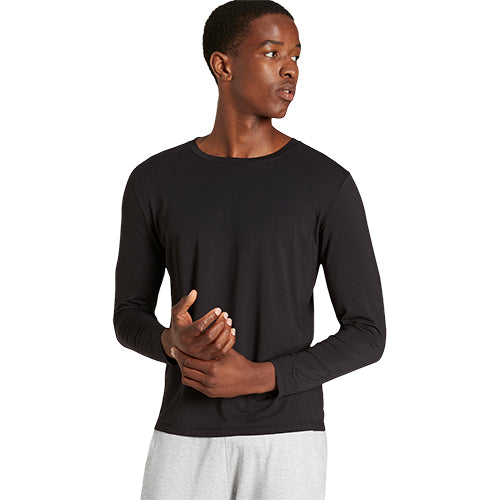 Men´s Long Sleeve Crew Neck T-Shirt sort str. XL fra Boody