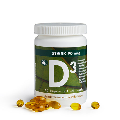Grønne dfi vitaminer D3-vitamin 90 Mcg | 120 kapsler