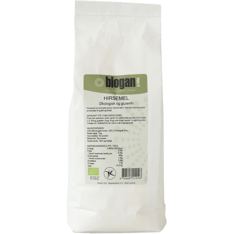 Biogan Økologisk Glutenfri Hirsemel | 1 kg fra Biogan