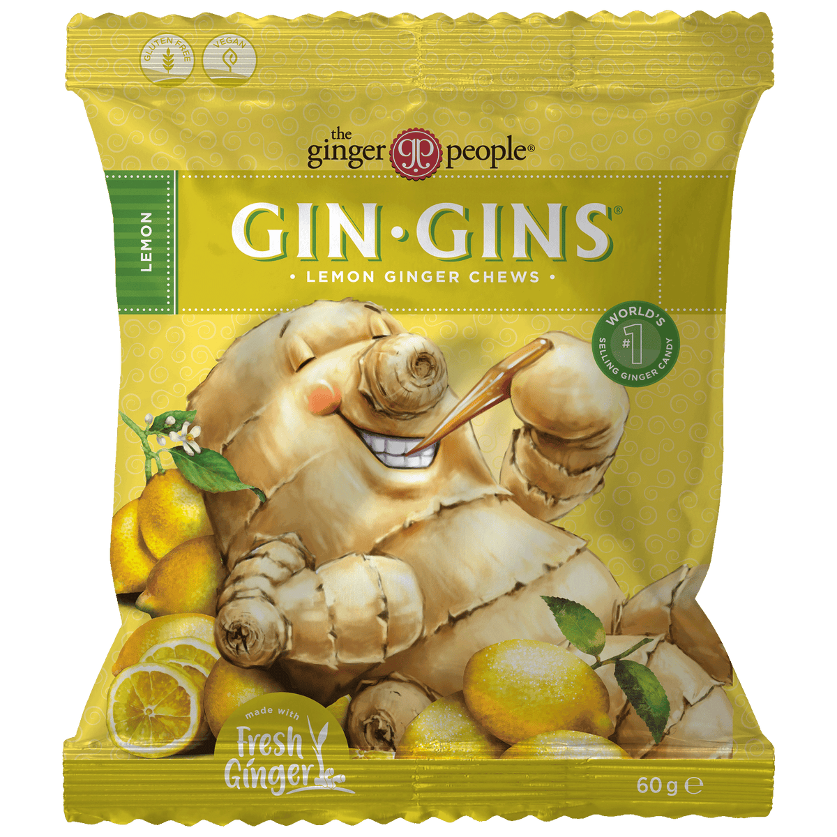 Ginger People Ginger Chews (Gin Gins) Lemon | 60 g