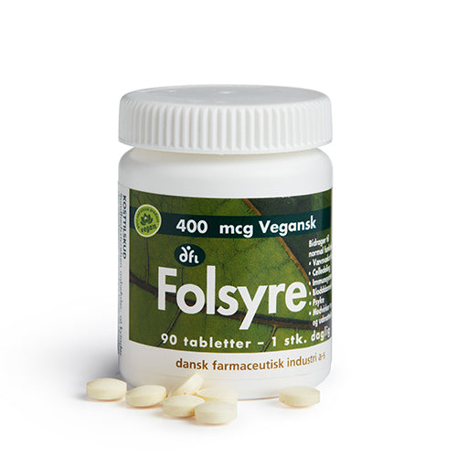 Folsyre 400 mcg fra Grønne dfi vitaminer