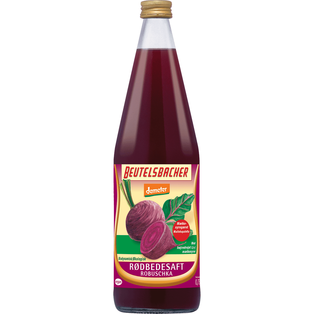 Beutelsbacher Rødbedesaft Mælkesyregæret Økologisk Demeter | 750 ml