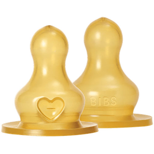 BIBS Bottle Nipple 2 PACK Latex Fast Flow fra BIBS