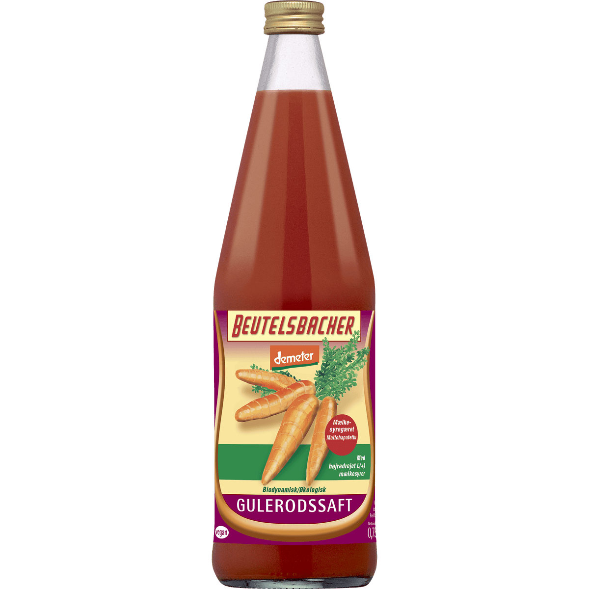 Beutelsbacher Gulerodssaft Mælkesyregæret Økologisk Demeter | 750 ml