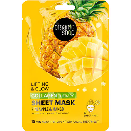Collagen Therapy Sheet Mask - Pineapple & Mango fra Organic Shop