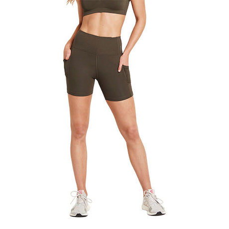5" High-Waist Shorts Dark Olive str. S Motivate fra Boody