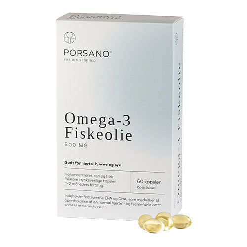 Porsano Omega-3 Fiskeolie fra Porsano