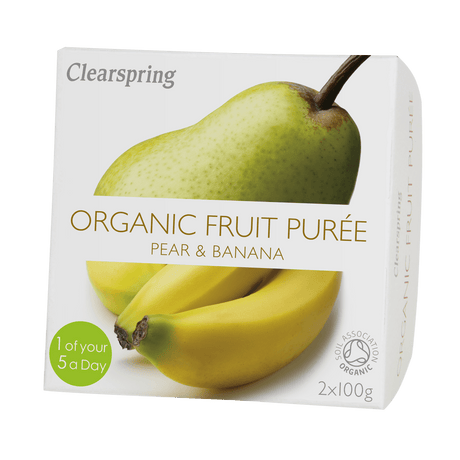 Clearspring Frugtpuré Økologisk 200 g | Banan Og Pære fra Clearspring