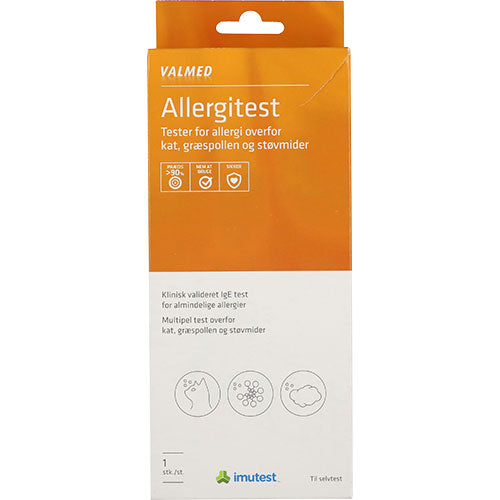 Allergitest  (kat, støv, græs) 1 stk fra Valmed