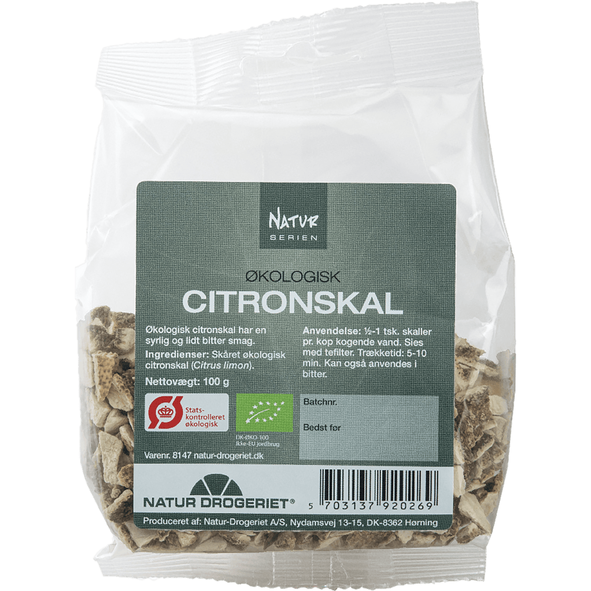 Natur-Drogeriet Citronskal Tørret Økologisk | 100 g fra Natur-Drogeriet