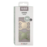 BIBS Supreme Silicone Ivory/Sage | Size 2 - 2 PACK fra BIBS