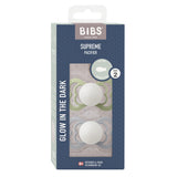 BIBS Supreme Silicone Sage GLOW/Cloud GLOW | Size 2 fra BIBS