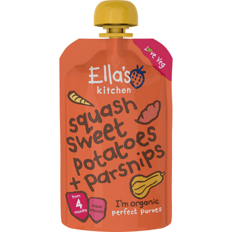 Ellas Kitchen Babymos squash søde kartofler & pastinak 4 mdr Økologisk | 120 g