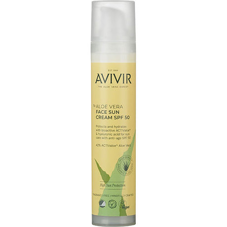 Aloe Vera Face Sun cream SPF50 fra Avivir